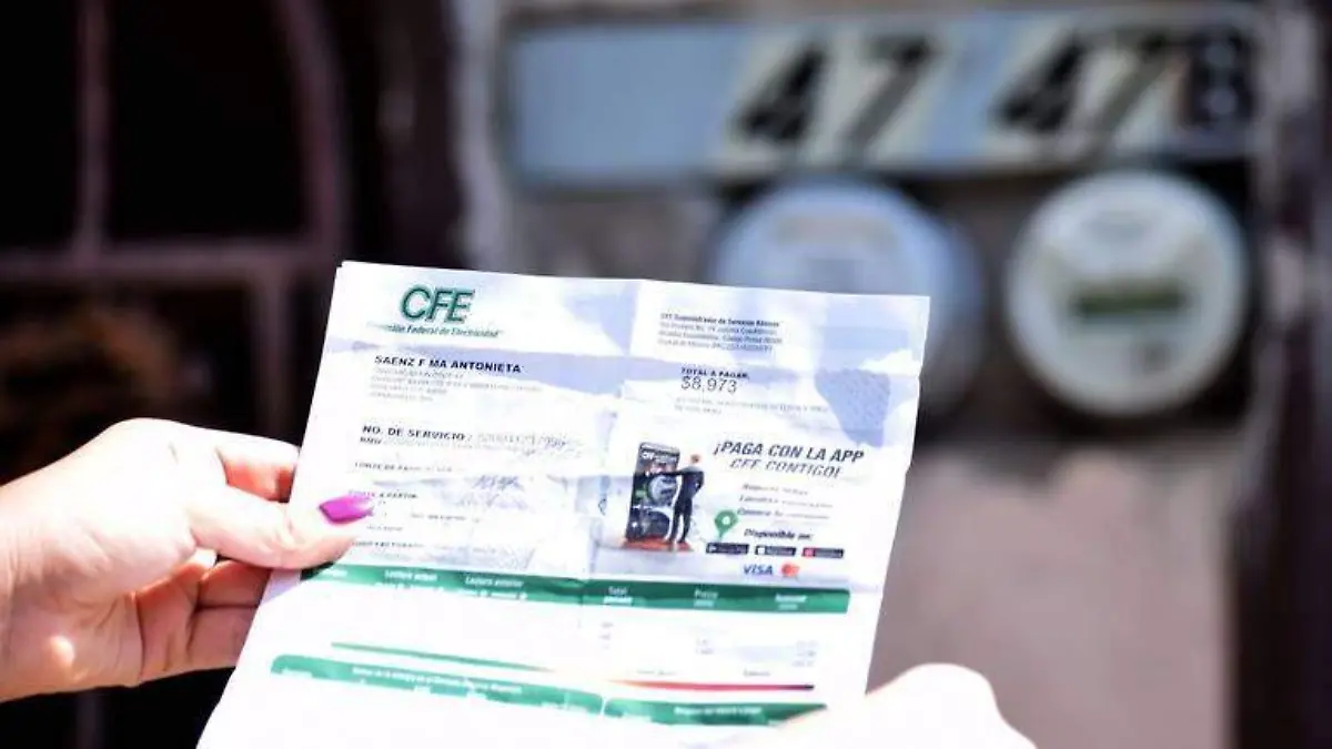 Medidor y recibo de luz CFE